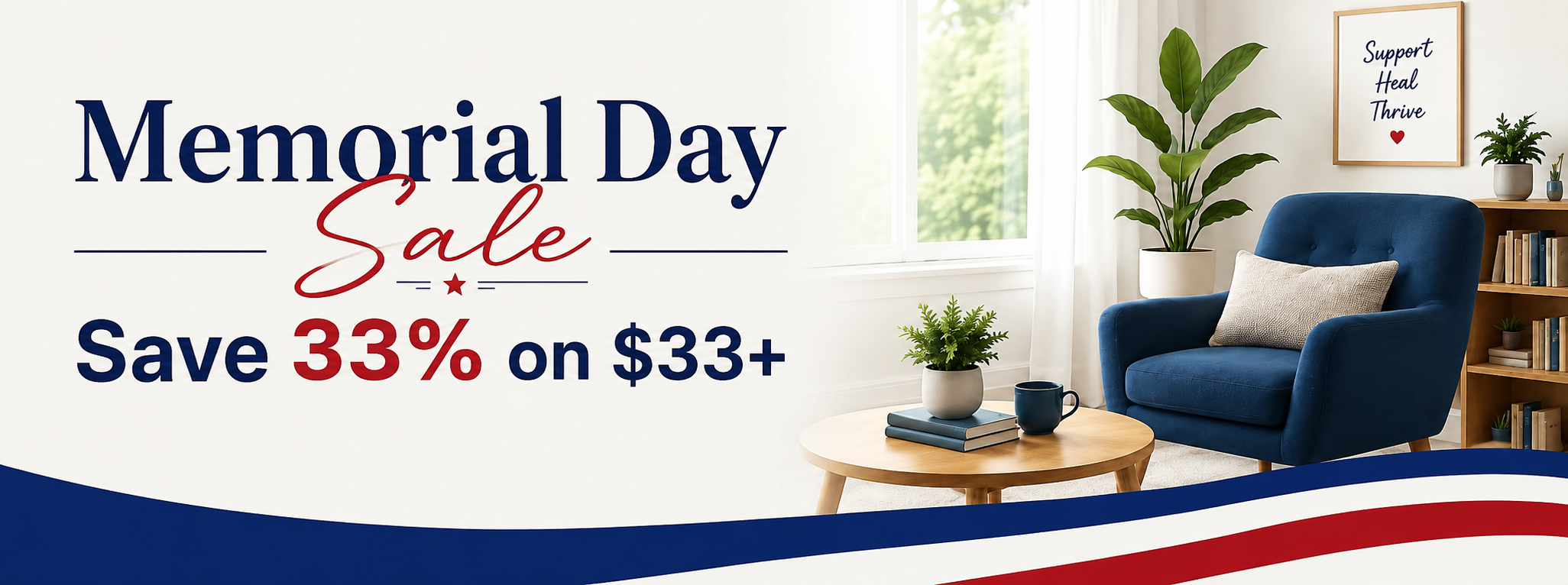 Memorial Day Savings 33% off $33+